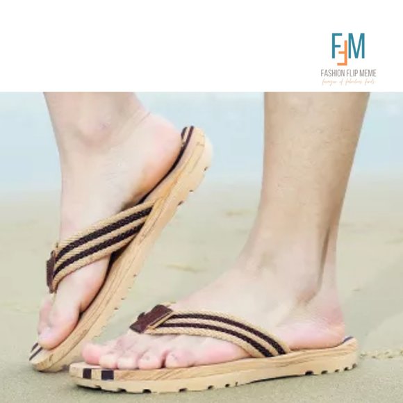 Unisex Soft Wood Grain Look Luxe Thong Flip Flop Slippers - Picture 5 of 6